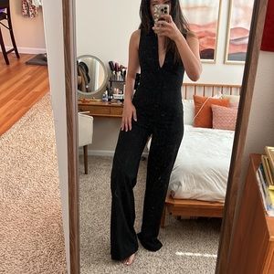 Lulus Thinking Out Loud Black Backless Jumpsuit
